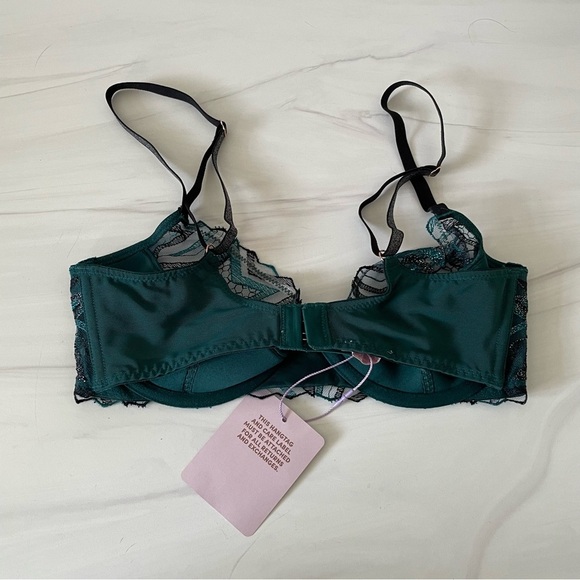 Savage x Fenty Shining Star Embroidered Half Cup Plunge Bra- Multi- 32D- NWT - Picture 10 of 12